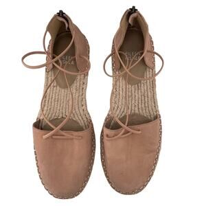 Brand New‎ Eileen Fisher Flat Elastic Lace Up Espadrille. Nude Pink Size 8.5M